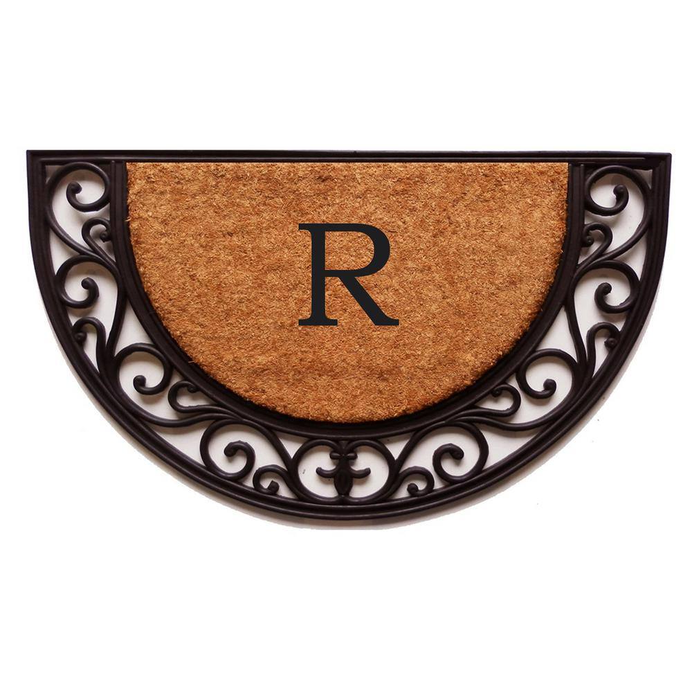 Plantation Arch Monogram Door Mat 18 in. x 30 in. (Letter R)