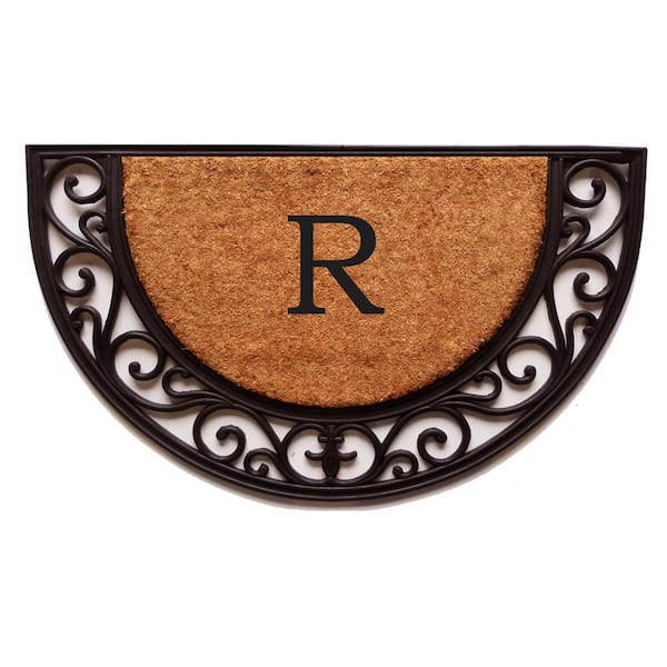 Calloway Mills Plantation Arch Monogram Door Mat 18 in. x 30 in. (Letter R)