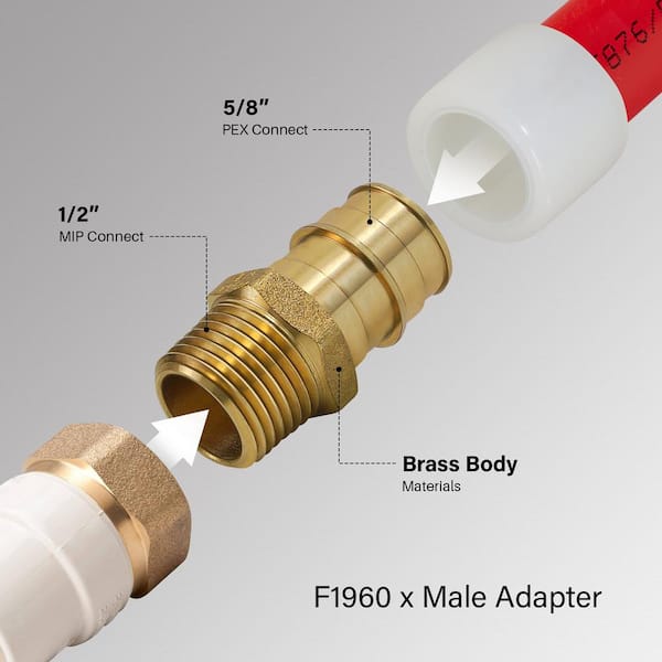 a_pexさま専用 PLUMBFLEX 5/8 in. x 1/2 in. PEX A x MIP Expansion Pex Adapter
