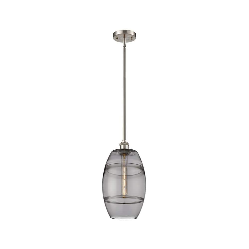 Vaz 100-Watt 1-Light Brushed Satin Nickel Standard Mini Pendant Light with Painted Glass Shade, No Bulbs Included price history on PriceWatchPro