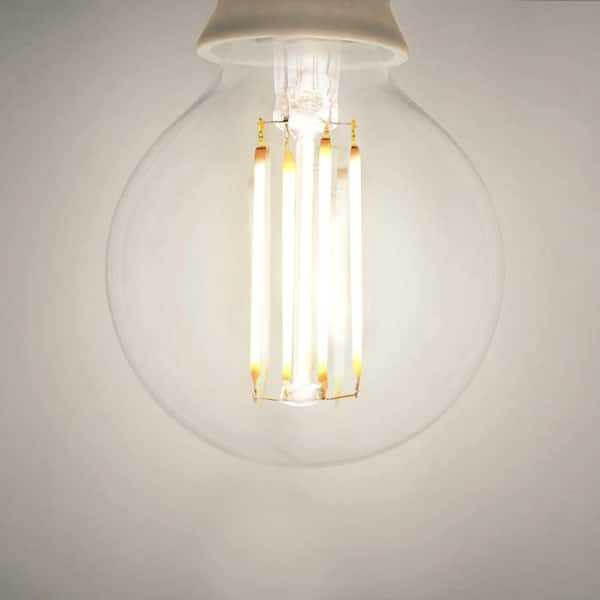 60-Watt Equivalent G16.5 Dimmable ENERGY STAR CEC Filament LED Light Bulb Daylight (3-Pack)
