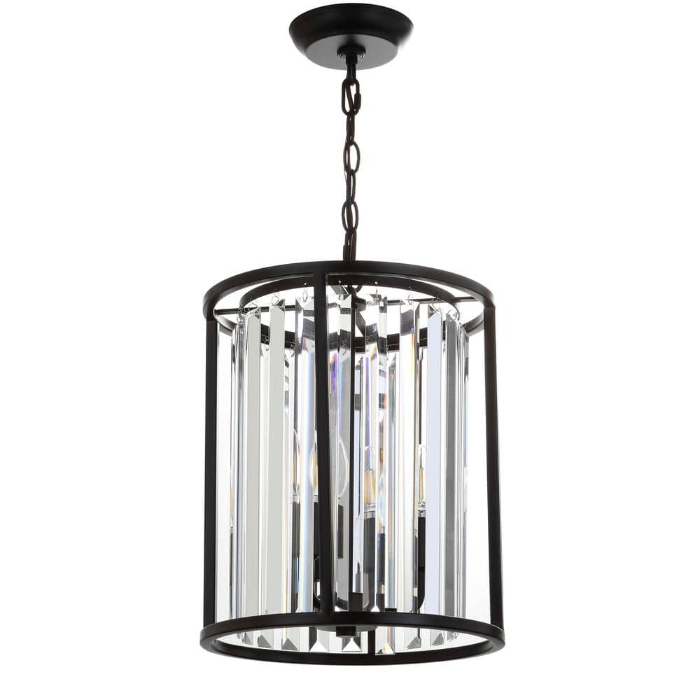 Bevin 16" Oil Rubbed Bronze Cylinder Crystal LED Pendant