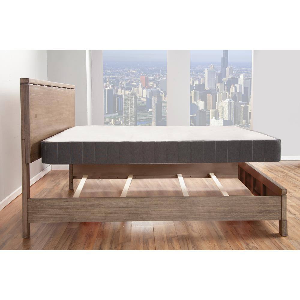 Queen Enforce Upholstered Metal Platform Bed Frame