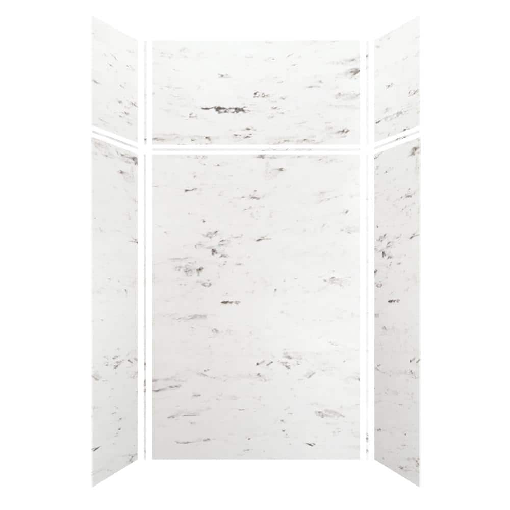 48 in. W x 96 in. H x 36 in. D 6-Piece Glue to Wall Alcove Shower Wall Kit with Extension in. White Venito Velvet price history on PriceWatchPro