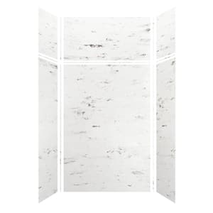 48 in. W x 96 in. H x 36 in. D 6-Piece Glue to Wall Alcove Shower Wall Kit with Extension in. White Venito Velvet