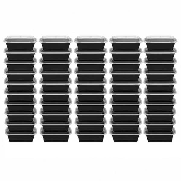 50-Pack Meal Prep Containers Reusable with Lids, Sturdy Leakproof, Food Safe, Microwave, Freezer, Dishwasher Safe, 24 oz