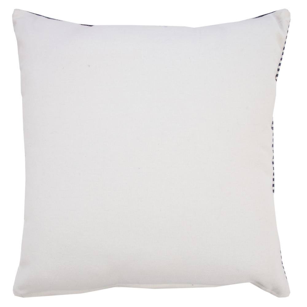 Blue and White Striped Cotton Square Throw Pillow