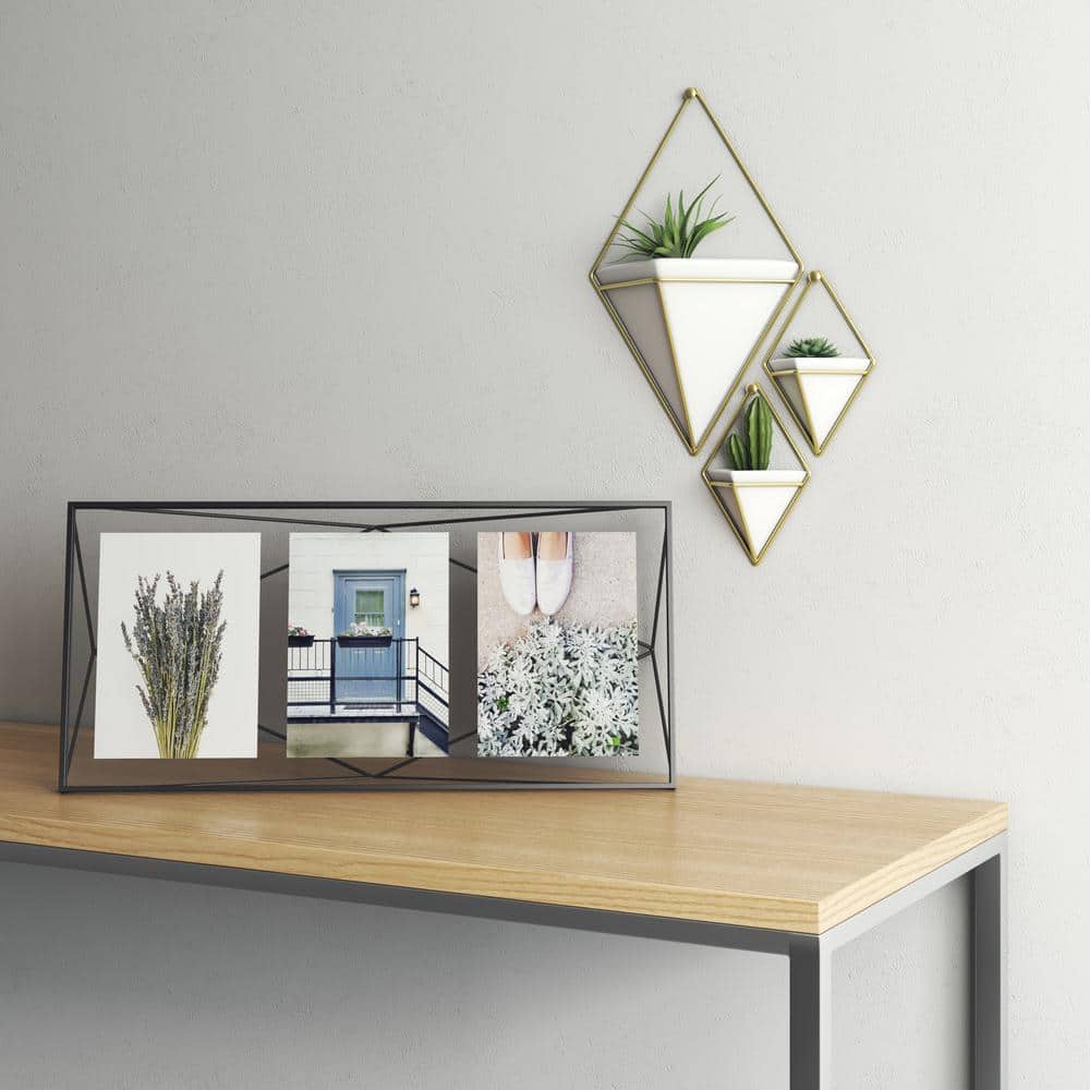 Black Geometric Wire Floating Picture Frame, 20x20