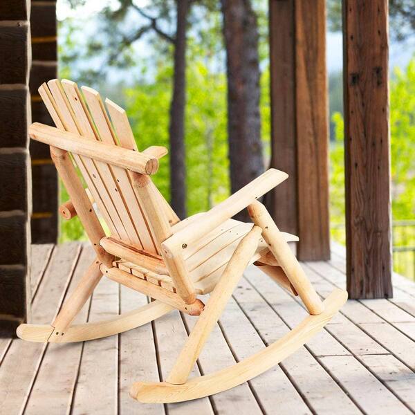SUGIFT Wood Outdoor Rocking Chair SGFT88356 - The Home Depot
