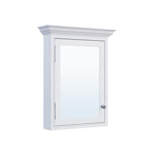 24 in. W x 30 in. H Rectangular Solid Wood Classical Medicine Cabinet with Mirror in White, Fully Assembled