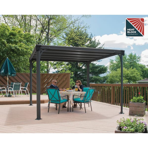 CANOPIA by PALRAM Milano 10 ft. x 10 ft. Gray/Gray Outdoor Gazebo