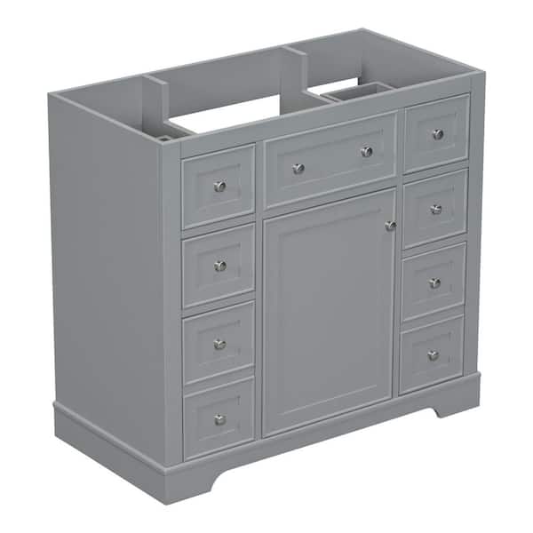Grant 35.60 in. W x 17.90 in. D Bath Vanity Cabinet without Top in Grey, including Drawers and Adjustable Shelf