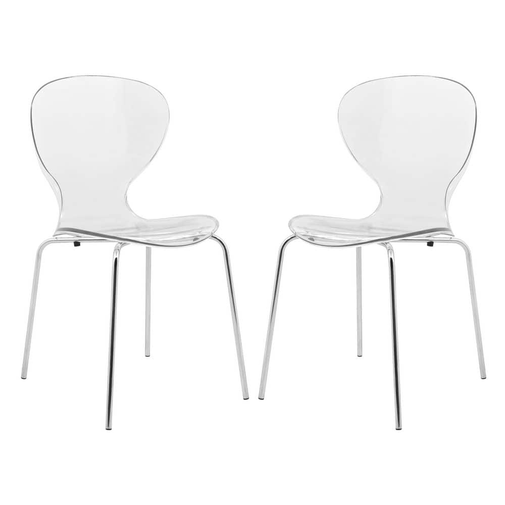 Elegant Oyster 20" Clear Acrylic Modern Minimalistic Side Chair