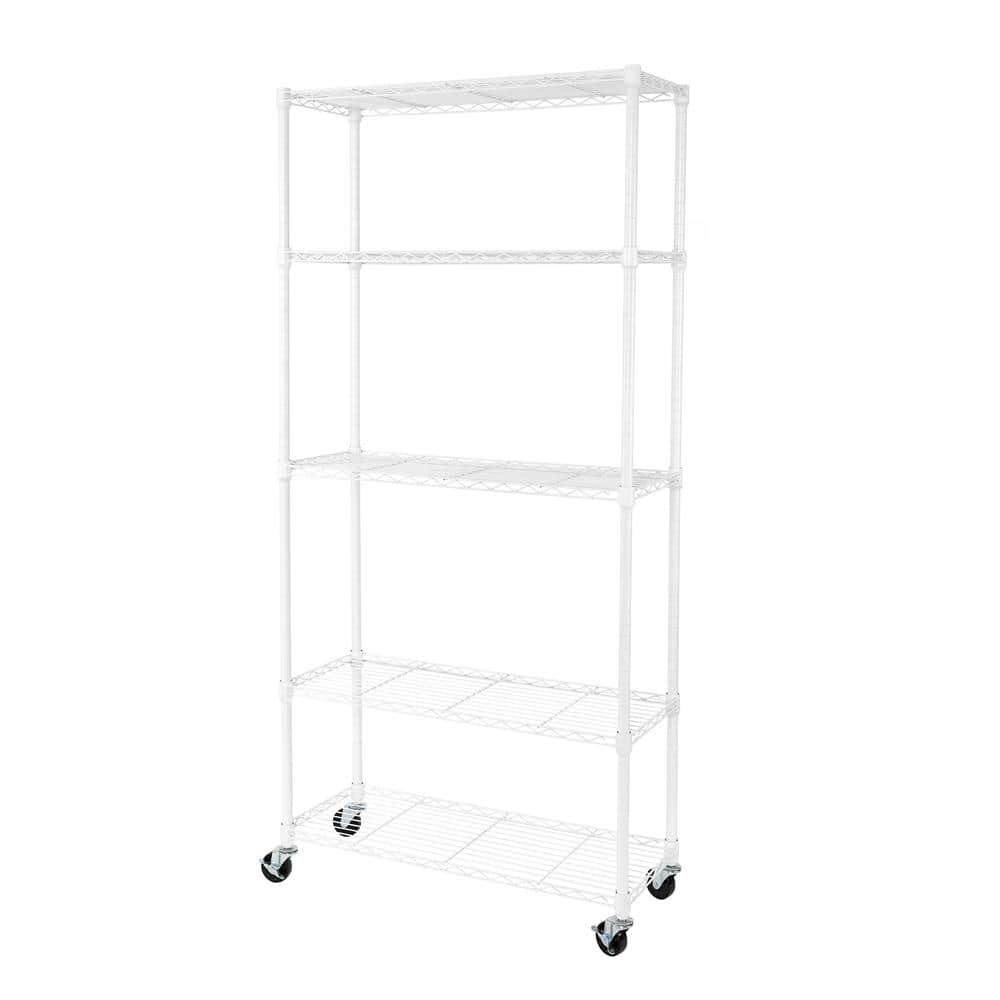 UltraDurable 5-Tier Commercial NSF certified Steel Wire Shelving System in White (36 in. W x 14 in. D x 75 in. H) price history on PriceWatchPro