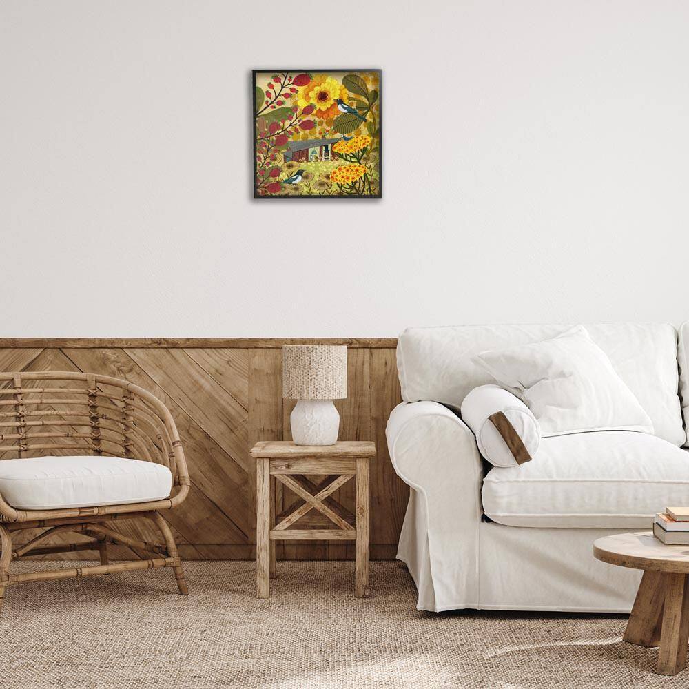 Warm Autumnal Cottage by Kay Widdowson Black Framed Nature Giclee Art Print 17 in. x 17 in. price history on PriceWatchPro