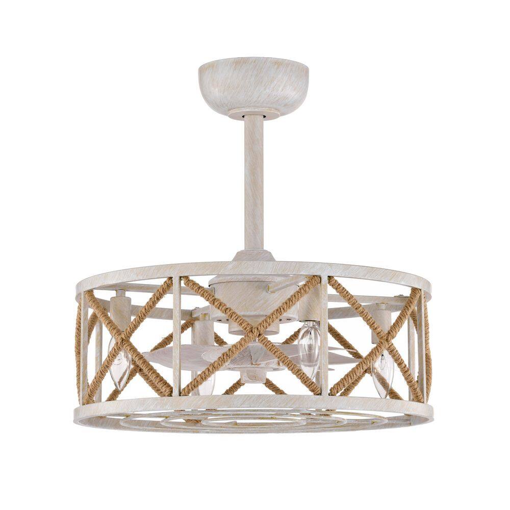 12 in. Antique White Iron Rope Indoor Caged Ceiling Fan ETL for Bedroom Kitchen Living Room price history on PriceWatchPro