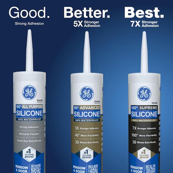 All Purpose Silicone 1 Caulk 10.1 oz Window and Door Sealant Clear (12-pack)