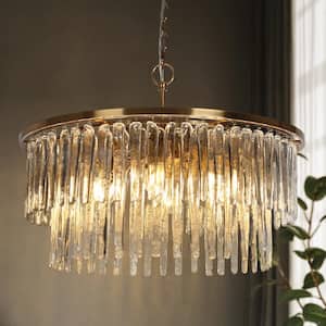 Miswinamp 6-Light Plating Brass 2-Tiered Chandelier with No Bulb Included