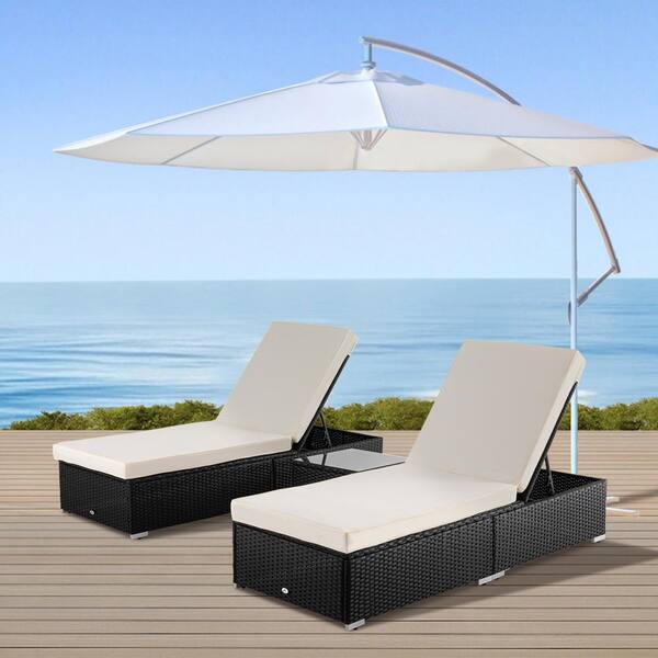 double sun lounger with table