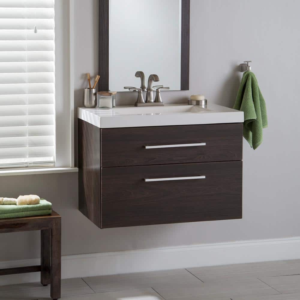 Domani Larissa 31 in. W x 19 in. D x 22 in. H Single Sink Floating Bath