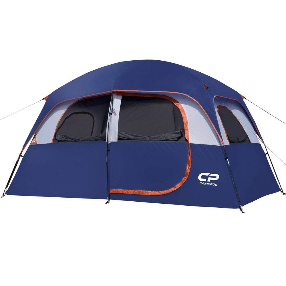 11 ft. x 7 ft. Blue 6-Person Camping Waterproof Windproof Family Tents with