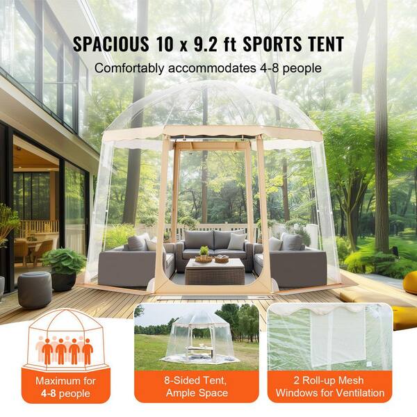Tente VEVOR Instantanée Pop-up – Abri De Sport 8-10 Personnes, Anti-intempéries, Transparente