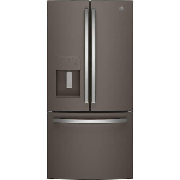 GE 17.5 cu. ft. French Door Refrigerator in Slate, Counter Depth and Fingerprint Resistant