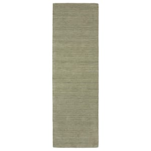 Allaire Sage 2 ft. x 8 ft. Solid Heathered Hand-Made 100% Wool Indoor Runner Area Rug