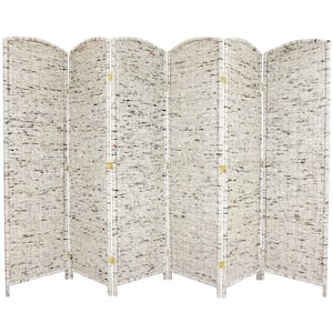 6 ft. Gray 6-Panel Recycled Newspaper Room Divider
