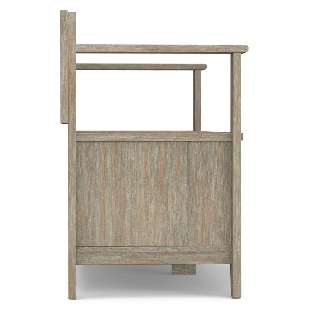 Amherst Solid Wood Distressed Grey Entryway Storage Bench