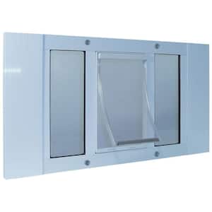 5 in. x 7 in. Small White Original Pet and Dog Door Insert for 27 in. to 32 in. Wide Aluminum Sash Window