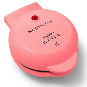 25 sq. in. Coral Pink Cast-Iron Smokeless MyMini Personal Electric Grill