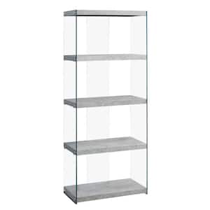 Grey Cement with Tempered Glass Etagere