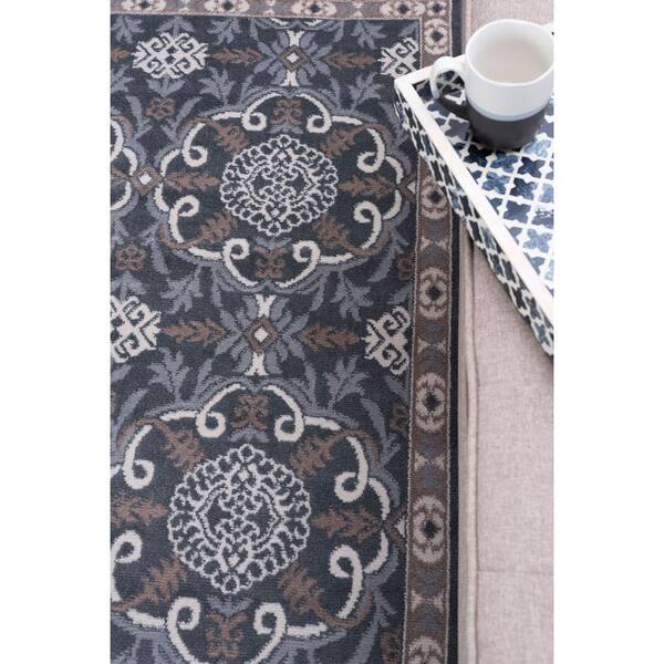 Tayse Rugs Hampton Oriental Gray 5 ft. x 7 ft. Indoor Area Rug HMP4009 5x7  - The Home Depot