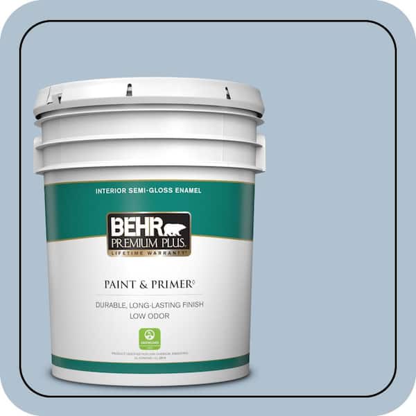 BEHR PREMIUM PLUS 5 gal. #S510-2 Boot Cut Semi-Gloss Enamel Low Odor Interior Paint & Primer