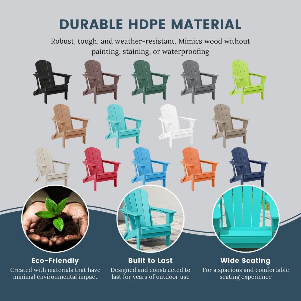 Turquoise Poly Adirondack Chair with Square Arms