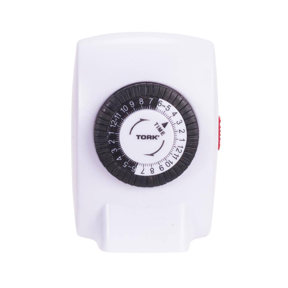 Single Instapark TU19 24-Hour 15 Amp Heavy-duty Plug-in Mechanical Timer with Dual 3-pin Grounded & Polarized Outlets