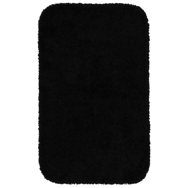 Garland Rug Serendipity Black 30 in. x 50 in. Washable Bathroom Accent Rug
