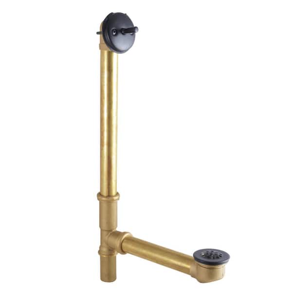 1-1/2 in. Brass Adjustable Grid Drain, Matte Black