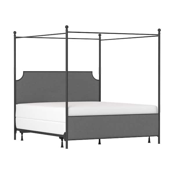 Hillsdale Furniture McArthur Black King Headboard and Footboard Canopy Bed with Frame