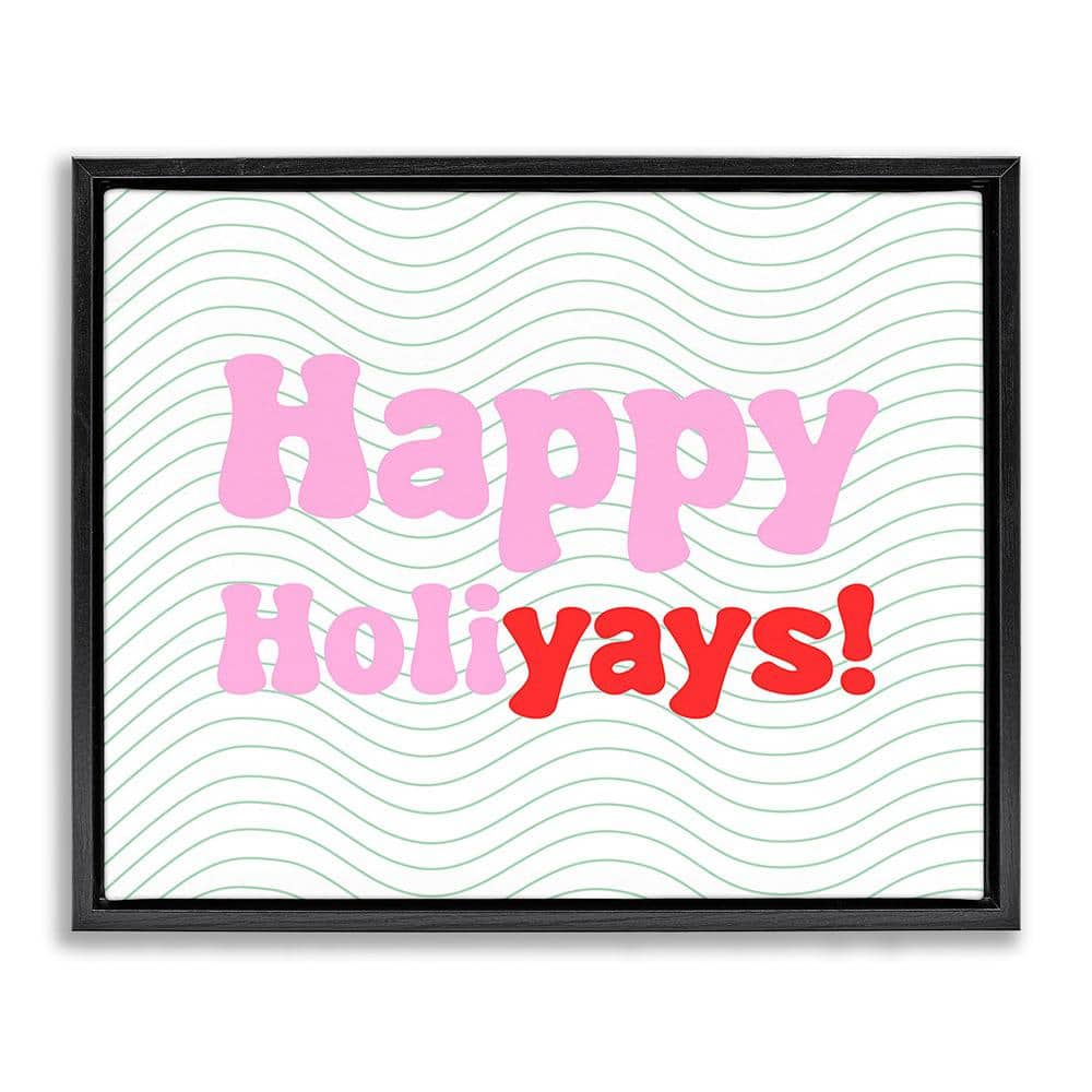 Happy Holiyays Patterned by Lil' Rue 1-Piece Floater Frame Graphic Print Typography Poster Art Print 31 in. x 25 in. price history on PriceWatchPro