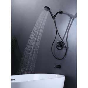 Single-Handle 6-Spray Tub and Shower Faucet 1.8 GPM in Matte Black with Valve Included