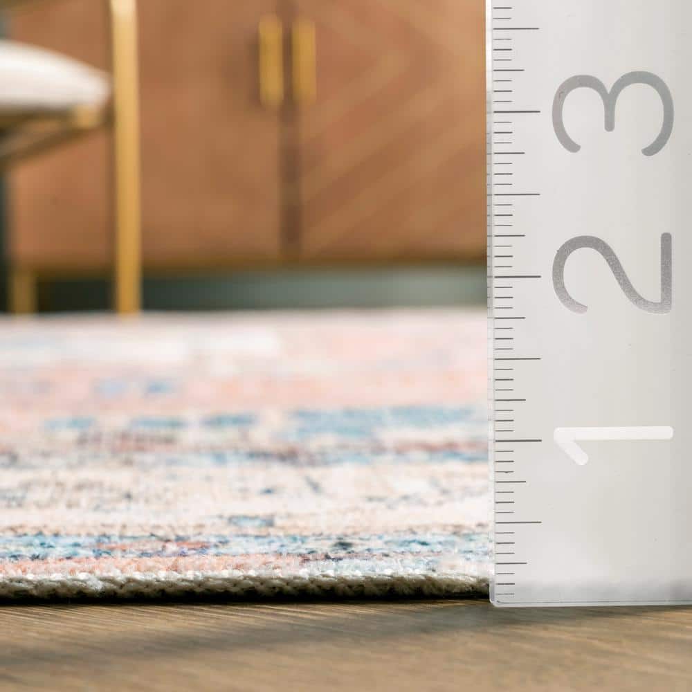 Eleanor 22"x14" Multicolor Synthetic Washable Rectangular Rug