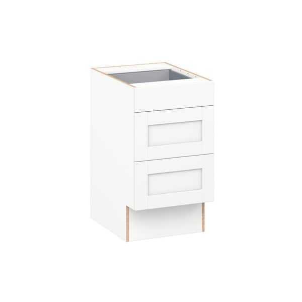 Milton 18 in. W x 24 in. D x 32.5 in. H Assembled Shaker Accessible ADA Drawer Base Kitchen Cabinet in Bright White