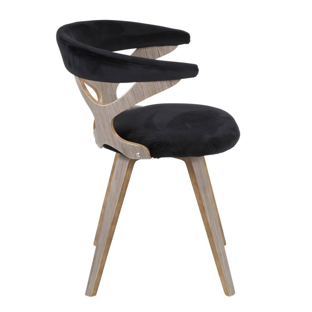 Black Velvet Upholstered Side Chair with Swivel Seat