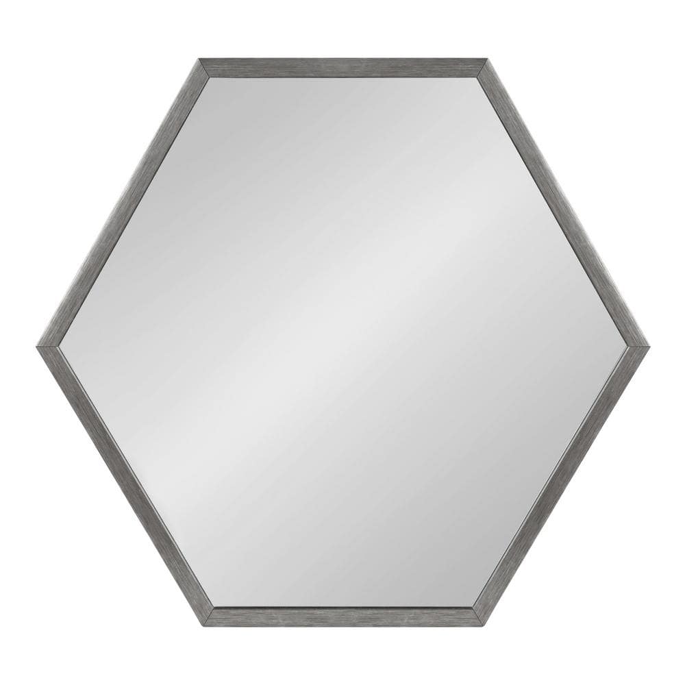 Laverty Hexagonal 30.5" Silver Framed Modern Wall Mirror
