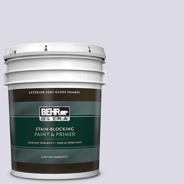BEHR ULTRA 5 gal. #S570-1 Misty Lavender Semi-Gloss Enamel Exterior Paint & Primer