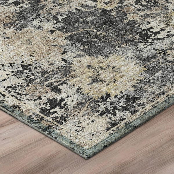Chantille Machine Washable Indoor/Outdoor Abstract ACN3116 Black 5 ft. x 7 ft. 6 in. Area Rug