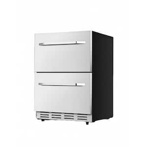 5.1 cu. ft. 24 in. Wide Dual Drawer Built-In Beverage Center in Stainless Steel