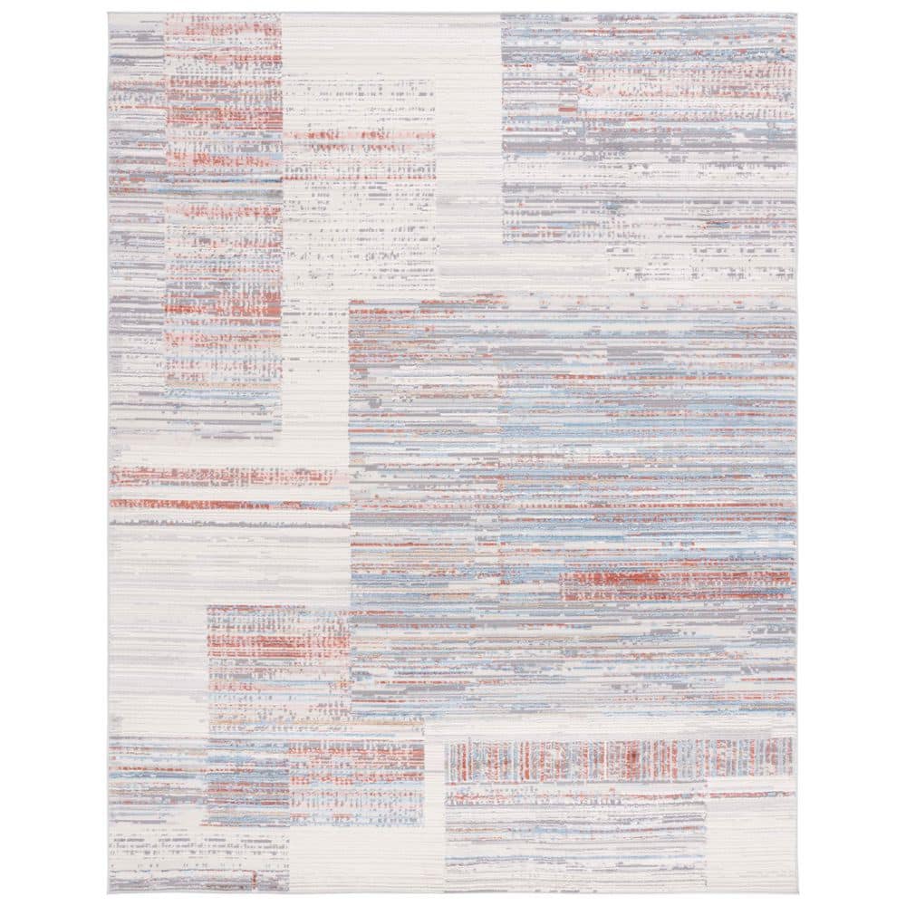 Shivan 9 ft. x 12 ft. Ivory/Rust Abstract Geometric Striped Area Rug price history on PriceWatchPro